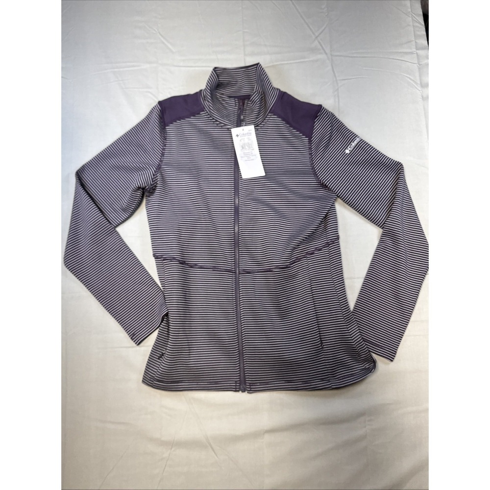 Columbia Women's Bryce Canyon Full Zip Jacket Dark Plum Stripe Size Medium